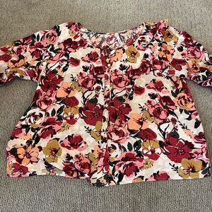 NY Collection Multicolor Floral Blouse